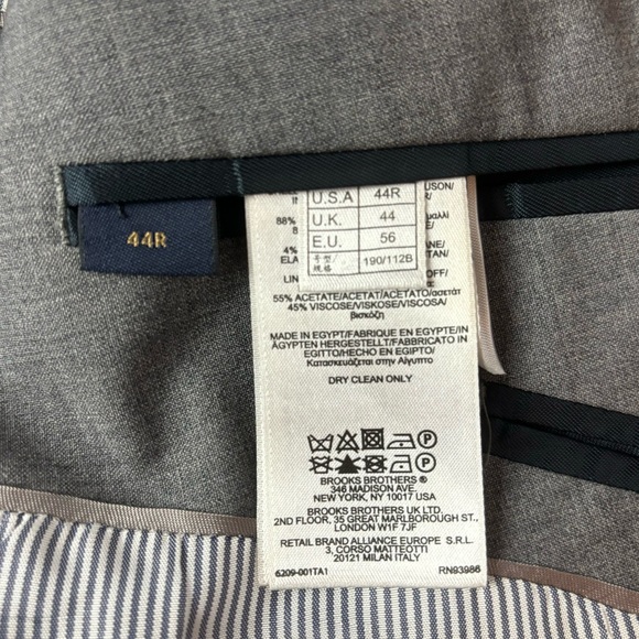 Brooks Brothers 346 Explorer Fitzgerald Fit Wool Gray Blazer Sport Coat Sz 44R - Picture 5 of 9